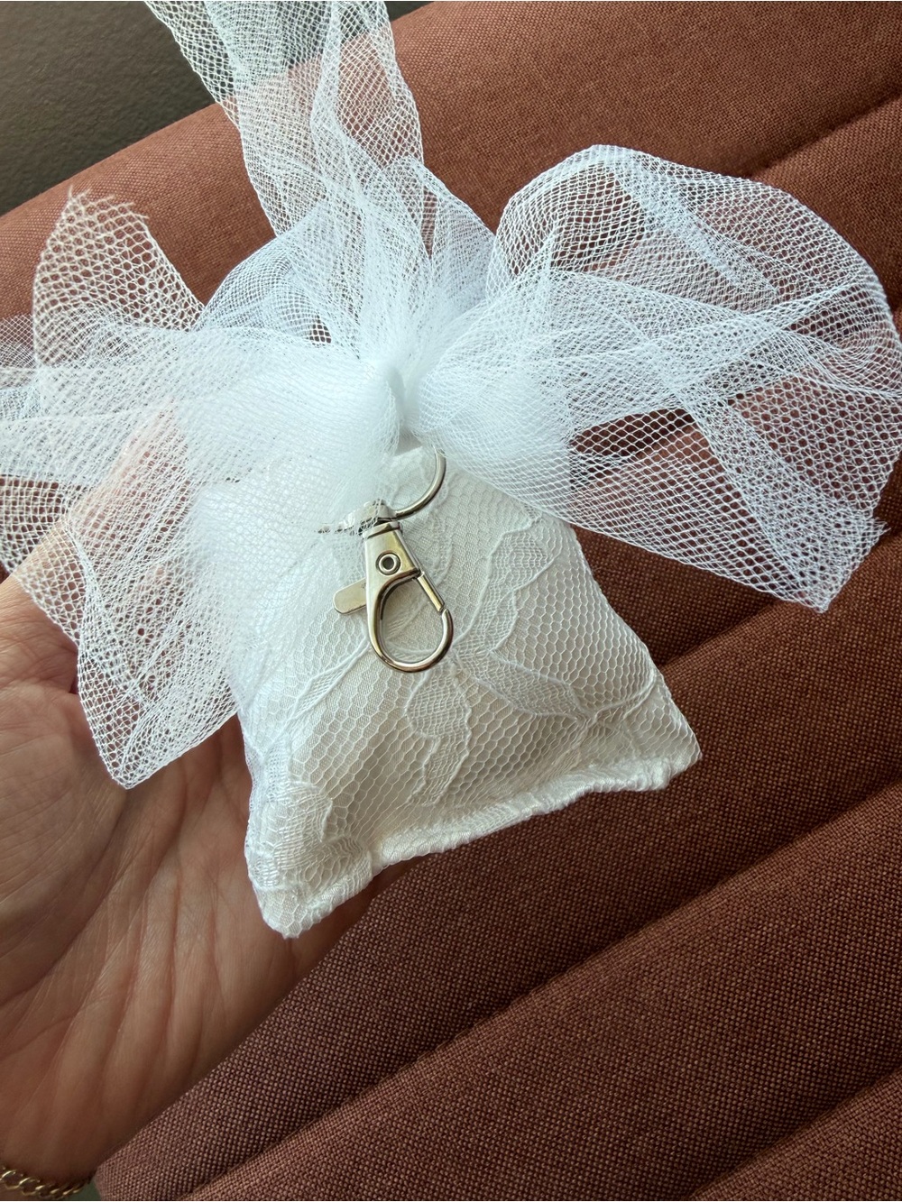White Satin Ring Bearer Pillow with Tulle Tail - Home Party Supplies
